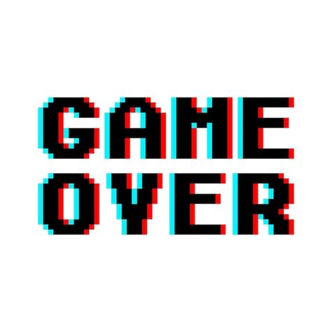 Pixel Digital Art, Pixel Glitch Art, Game Over Cross Stitch, Pixel Typography Design, Retro Tech Design, Glitch Pixel Art, Cute Pixel Drawing, Pixel Art Tattoo, Pixel Typography