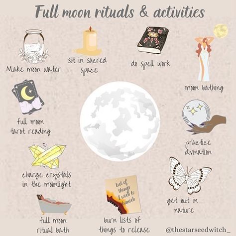 A L I C E on Instagram: “🌕 FULL MOON RITUALS 🌕 Here are a few full moon rituals and activities that I enjoy. I hope you’ve been enjoying the energies of this full…” Full Moon Tarot Reading, Full Strawberry Moon, Full Moon Tarot, Full Moon Rituals, May Full Moon, Moon Activities, Sturgeon Moon, Cold Moon, Witch Rituals