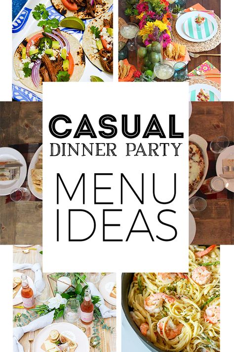 Essen, Casual Dinner Party Menu Ideas, Summer Dinner Party Menu, Dinner Party Menu Ideas, Party Entrees, Easy Dinner Party Recipes, Party Menu Ideas, Casual Dinner Party, Ready Meals