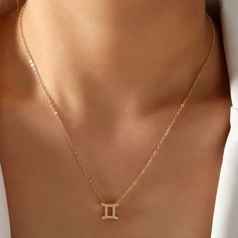 Gemini Pendant Necklace Gold Zodiac Sign - Click Image to Close Gemini Pendant Necklace, Gemini Necklace, Gemini Pendant, Gemini Sign, Cheap Necklaces, Sign Necklace, Constellation Necklace, Pendant Necklace Gold, Zodiac Necklace