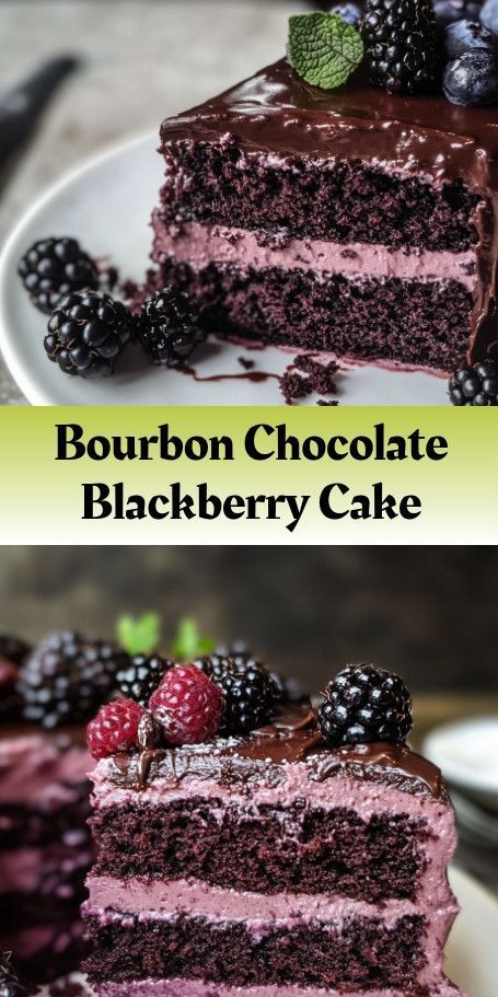 Rich and Indulgent Bourbon Chocolate Cake with Blackberry Buttercream: A delightful treat for any celebration or special occasion, this decadent cake combines the flavors of rich chocolate and smooth bourbon, topped with a luscious blackberry buttercream. Perfect for satisfying your sweet tooth and impressing your guests with a homemade dessert masterpiece. #BourbonChocolateCake #BlackberryButtercream #DecadentDesserts #CakeLovers #SweetTreats #HomemadeDesserts #SpecialOccasions.