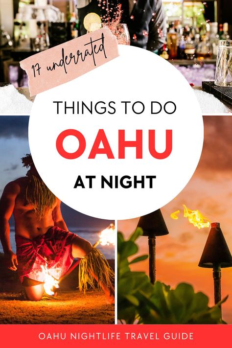 Discover the magic of Oahu after dark; you'll want to add this to your Hawaii bucket list! This Oahu nightlife guide unveils the nocturnal treasures awaiting every traveler. Whether you're a night owl or simply looking to add a splash of sparkle to your Hawaiian getaway, these night-time activities in Oahu are a MUST. Oahu Activities, Oahu Itinerary, Things To Do On Oahu, Things To Do In Oahu, Honolulu Zoo, Oahu Hikes, Oahu Vacation, Oahu Travel, Hawaii Things To Do