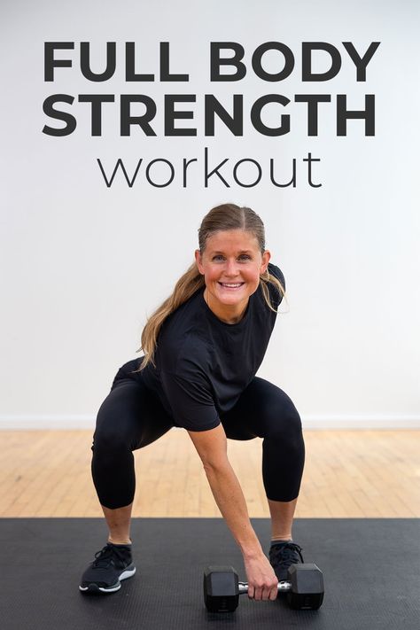 Strength Training Exercises For Women At Home, Full Body Strength Training Workout For Women, 30 Minute Strength Workout, Group Strength Training Workout, Full Body Strength Training Workout At Home, Circut Training Workout With Weights, Hiit Strength Training Workouts, Strength Training Class Ideas, Functional Movement Workout