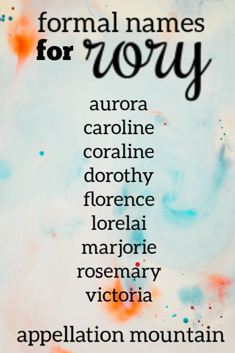 Lovely ways to get to the nickname Rory. #girlnames #babynames #namingbaby #appellationmountain Rory Name, Classic Girls Names, Names With Nicknames, Nature Names, Build A Story, Beautiful Names, Baby Names And Meanings, Pretty Princess