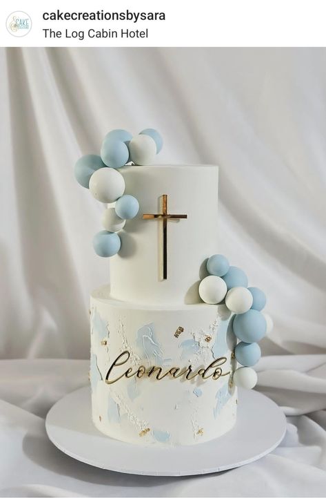 Bautizo Ideas Boy Centerpieces, Christening Cakes For Boys, 1st Communion Cakes For Boys, First Communion Cake Boy, Baptism Boy Cake, First Communion Cakes For Boys, Baptismal Theme Boy, Communion Cakes For Boys, Confirmation Cakes For Boys