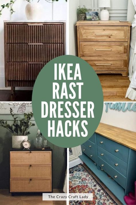 Ikea Rast Dresser Hacks Ikea Rast 3 Drawer Chest Hack, Thrifted Dresser Makeover, Ikea Art Deco Hack, Add Rattan To Furniture, Rask Dresser Hack, Masculine Dresser Makeover, Diy Rast Ikea Hack, Ikea Rast Dresser Makeover, Rast Drawers Hack