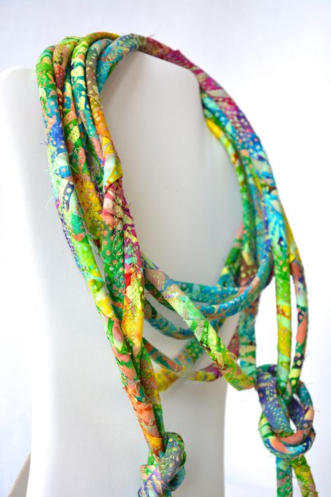 Tropical Cruise Necklace, Stylish Fabric Necklace, Handmade Wrap Jewelry, Women Skinny Multi Strand Necklace, Carribean Bali Accent Jewelry Tropical Necklace, Tropical Cruise, Infinity Wrap, Fiber Necklace, Coiled Fabric Basket, Wrap Necklace, Fiber Jewelry, Fabric Necklace, Wrap Necklaces