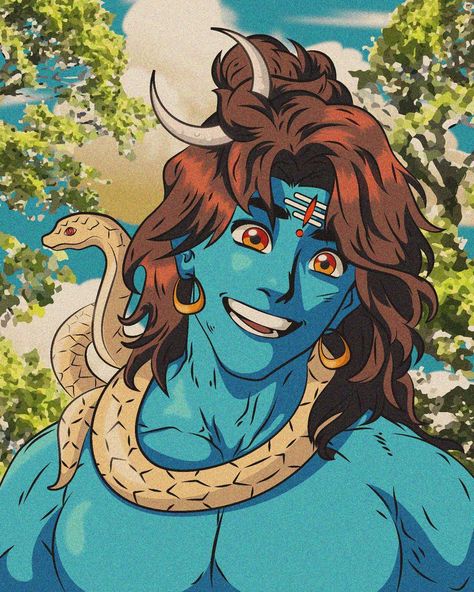 Lord Shiva Anime, Shiva Fanart, Shiva Anime, Hindu Mythology, Shiva Art, Indian Art Paintings, Lord Shiva, Japanese Anime, Indian Art