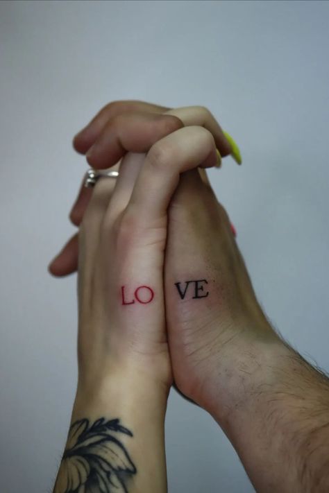 Love Couple Tattoo, Unique Couple Tattoo, Simple Couples Tattoos, Fairy Tale Tattoo, Couple Tattoo Ideas, Partner Tattoos, Love Symbol Tattoos, Cute Matching Tattoos, Small Matching Tattoos