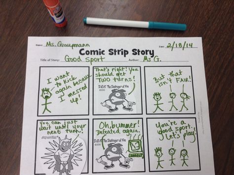 Diy Comic Strip, Comic Strip Ideas Student, Comic Strip Ideas, Diy Comic, Comic Book Frames, Blank Comic Book, Counseling Tools, Flexible Thinking, Student Skills