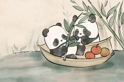 Panda Pc Wallpaper, Panda Wallpaper Laptop, Panda Aesthetic, Cute Panda Drawing, Panda Illustration, Cute Images For Wallpaper, Panda Drawing, Panda Art, Cute Panda Wallpaper