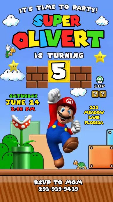 239+ Free Templates for 'Mario invitation' | PosterMyWall Super Mario Free, Super Mario Bros Party Ideas, Super Mario Brothers Birthday, Super Mario Invitation, Mario Brothers Birthday Party, Mario Bros Birthday Party Ideas, Super Mario Bros Birthday Party, Mario E Luigi, Super Mario Bros Party