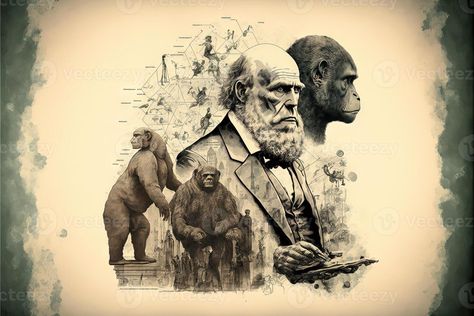 World Darwin Day representing the evolotuion theory illustration Darwin Evolution, Darwin's Theory Of Evolution, School Textbooks, Theory Of Evolution, Ancient Origins, Tree Saw, Charles Darwin, Cityscape Photos, Nature Backgrounds