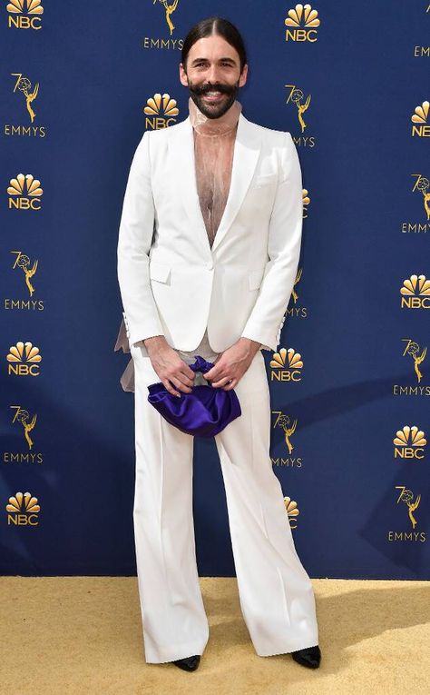 Jonathan Van Ness, Gay Wedding Photos, Genderqueer Fashion, Emmys Red Carpet, Fab 5, Dc Fashion, Gender Fluid Fashion, Famous Outfits, Queer Fashion