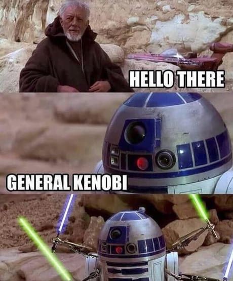 Hello There General Kenobi, Star Wars Video, Star Wars Meme, General Kenobi, Funny Star Wars Memes, Prequel Memes, Star Wars Facts, Star Wars Jokes, Star Wars 2