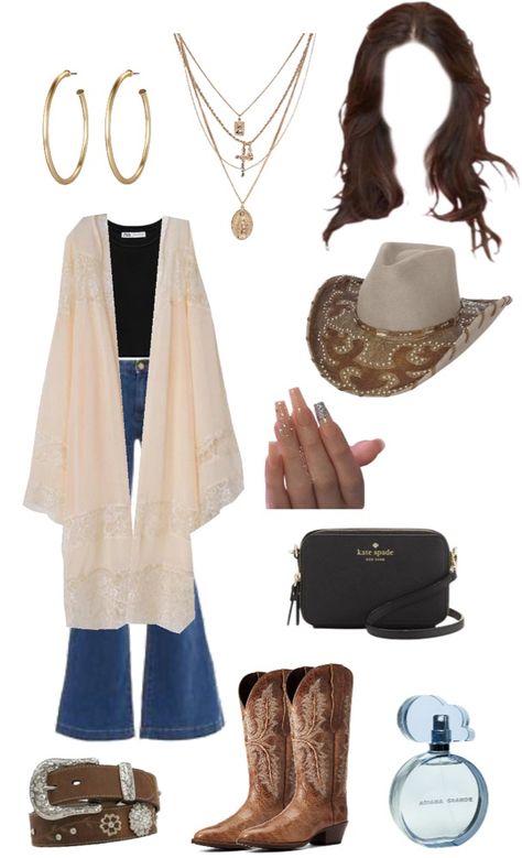 Fake Cowgirl Outfit, Mexican Cowgirl Outfits Party, Shein Vaquera Outfits, Cowgirl School Outfits, Indie Cowgirl Outfits, Cowgirl Outfit Inspiration, Mexican Summer Outfits, Mexican Country Outfits, Cowgirl Style Outfits Summer