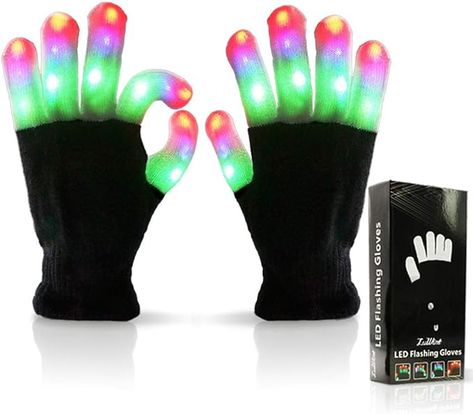 Luwint LED Colorful Flashing Finger Lighting Gloves Led Gloves, Skating Party, Finger Lights, Funny Presents, Christmas Party Favors, Novelty Toys, Christmas Stocking Stuffers, Christmas Gifts For Kids, Toys For Girls