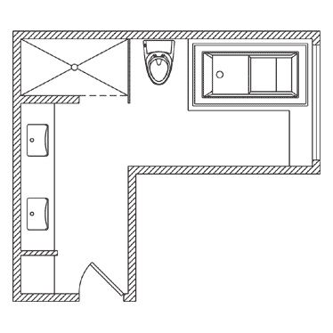 Floor Plan Options | Bathroom Ideas & Planning | Bathroom | KOHLER L Shaped Bathroom, Master Bath Layout, Jack N Jill Bathroom Ideas, Bathroom Layout Ideas, Bathroom Layout Plans, Bathroom Organization Ideas, Master Bath And Closet, Bathroom Plan, Bathroom Floor Plans