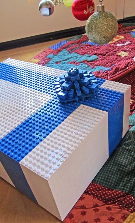 DIY Gift Wrapping Ideas - How To Wrap A Present - Tutorials, Cool Ideas and Instructions | Cute Gift Wrap Ideas for Christmas, Birthdays and Holidays | Tips for Bows and Creative Wrapping Papers |  Lego Gift Wrapped Box Idea |  http://diyjoy.com/how-to-wrap-a-gift-wrapping-ideas Lego Gift Box, Gift Wrap Ideas, Lego Boxes, Creative Wrapping, Diy Lego, Lego Gifts, Wrapped Gifts, Gift Wrapping Ideas, Lego Birthday Party