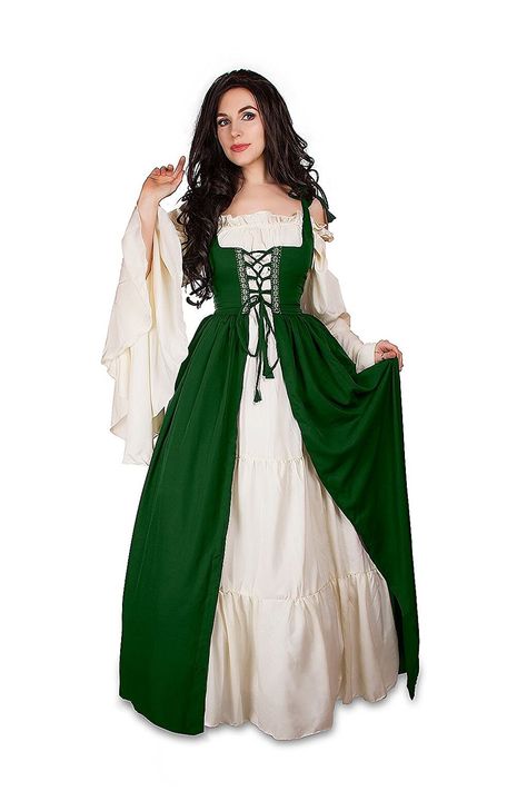 Irish Costume, Irish Costumes, Irish Dress, Medieval Clothes, Fest Outfits, Over Dress, 사진 촬영 포즈, Medieval Costume, Queen Dress