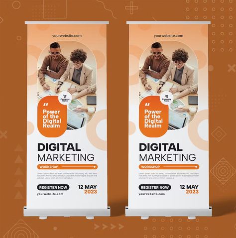 Roll Up Design Inspiration Rollup Banner, Company Banner Design, Roll Banner Design, Digital Marketing Banner, Standing Banner, Rollup Design, Standing Banner Design, Rollup Banner Design, Roll Up Banner Design