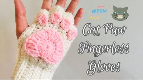 Crochet Cat Leg Warmers, Crochet Paw Print Fingerless Gloves, Cat Hand Warmers Crochet, Cat Paw Mittens, Crochet Cat Paw Gloves Pattern, Cat Mittens Pattern, Cat Paws Crochet, Cat Paw Fingerless Gloves Crochet Pattern, Cat Paw Hand Warmer