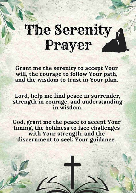 The Serenity Prayer Serenity Prayer Quote, Bible Verses About Anger, Full Serenity Prayer, Funny Bible Verses, Friends Bible Verse, Bible Verses About Forgiveness, Bible Verses About Relationships, Jesus Quotes Inspirational, Good Morning Bible Verse