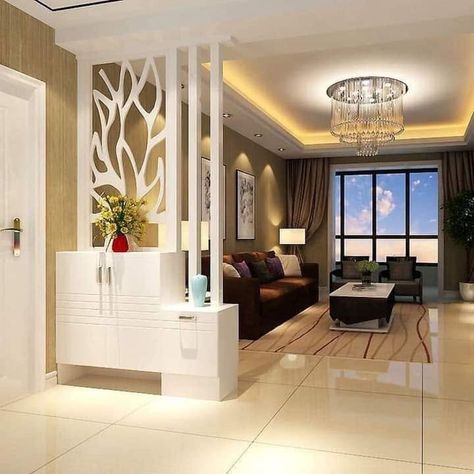 Living Room Designs India, Modern Partition, Modern Partition Walls, Room Partition Wall, Wall Partition Design, Living Room Divider, Hall Interior Design, Hall Interior, Living Room Partition