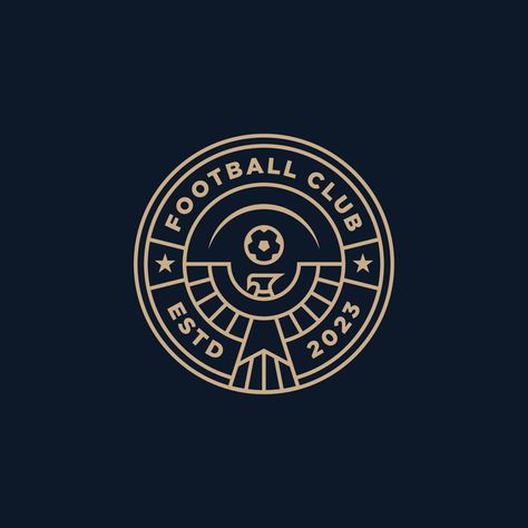 minimalist soccer football club emblem badge line art icon logo template vector illustration design. simple modern eagle mascot for a football team logo Football Logo Design, Football Team Logo, Sports Logo Inspiration, Eagle Mascot, Sports Badge, Team Logo Design, Team Badge, Soccer Logo, Football Team Logos