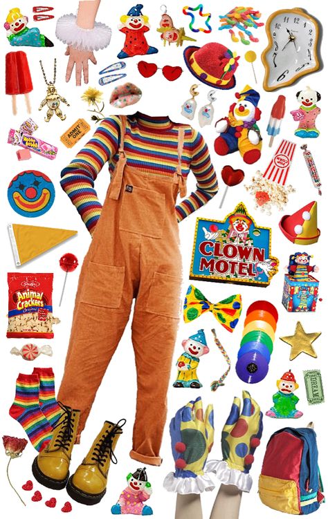 Weirdcore Accessories, Clown Husbandry, Jester Aesthetic, Weirdcore Fashion, Valentine Sunglasses, Clowncore Outfit, Weirdcore Outfits, Kidcore Fashion, Trippy Clothes