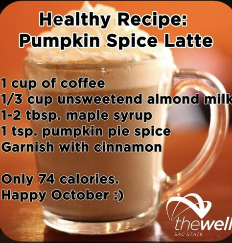 Healthy Pumpkin Spice Latte, Pumpkin Spiced Latte, Coffee Creamer Recipe, Pumpkin Spiced Latte Recipe, Creamer Recipe, Recipe Pumpkin, Homemade Coffee, Pumpkin Everything, Coffee Drink Recipes