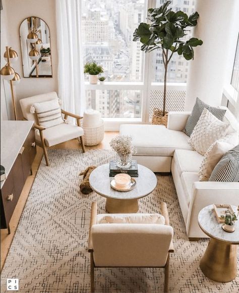 small living room ideas Living Pequeños, Apartment Living Room Design, Small Apartment Living Room, Small Space Living Room, Small Living Room Decor, Small Apartment Living, Condo Living, 아파트 인테리어, Livingroom Layout