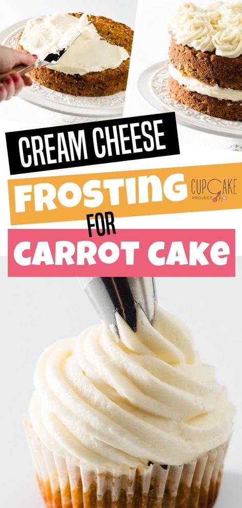 Carrot Cake Icing, Carrot Cake Frosting, Cream Cheese Frosting Easy, Cheese Frosting Recipe, Cream Cheese Frosting Cake, Carrot Cakes, Frosting Recipes Easy, Healthy Carrot Cakes, Cake Frosting Recipe