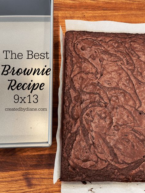 9x13 Brownie Recipe, Homemade Brownie Recipe, Chewy Brownies Recipe, Homemade Brownies Easy, Cooking Sweets, Oreo Frosting, Fudge Brownie Recipe, Homemade Brownie, Brownies From Scratch