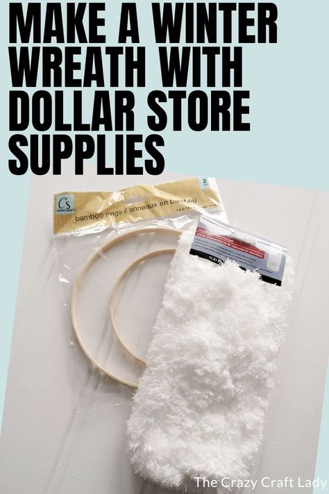 make a winter wreath with dollar store supplies January Wreath Ideas, Winter Porch Ideas, Winter Snowman Craft, January Wreath, Diy Winter Wreath, Paint Stir Sticks, Winter Wreath Diy, Whimsical Wreaths, Make A Snowman