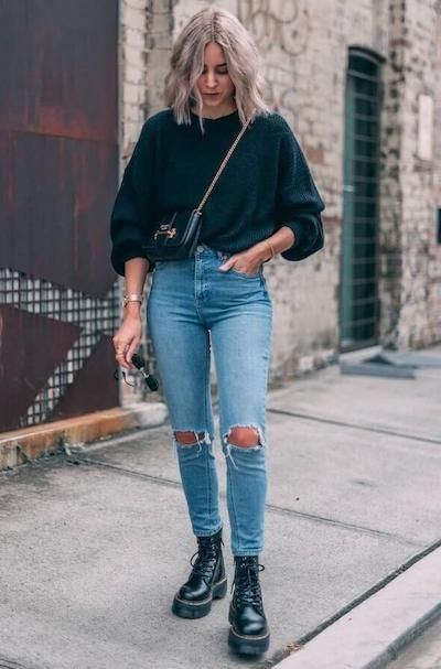 70+ Best Dr. Martens Outfit Ideas To Wear [2023]: How To Style Doc Martens Ways To Style Doc Martens, Women Doc Martens Outfits, Mom Jeans Outfit Boots, Women Combat Boots Outfit, Dr Martens Outfit Ideas, Combat Boots Outfit For Women, Dr Martins Outfits, How To Style Dr Martens, Doc Martin Outfits