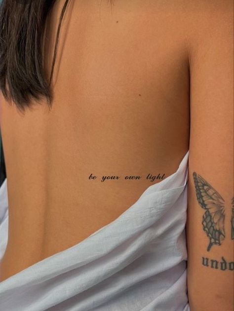 Rib Tattoos For Women, Basic Tattoos, Small Girly Tattoos, Phrase Tattoos, Light Tattoo, Small Pretty Tattoos, Writing Tattoos, Petite Tattoos, Stylist Tattoos