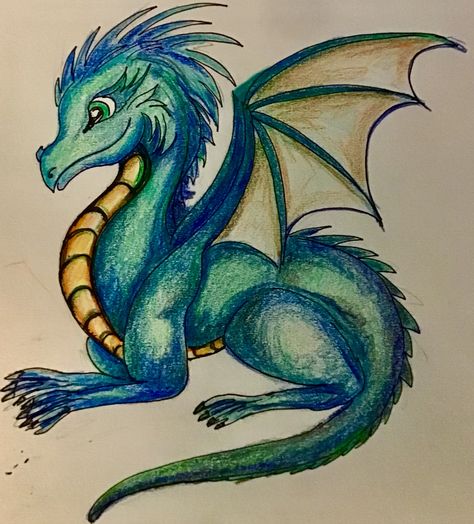 Dragon Pictures, Green Dragon, Dragon Drawing, Oil Pastels, Pastel Drawing, Oil Pastel, Dinosaurs, Projects To Try, Art Painting