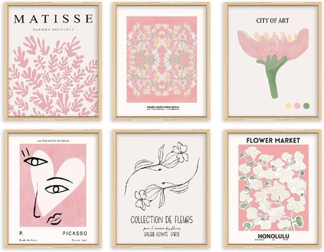 Amazon.com: QIAOMICS Pink Flower Market Wall Art Prints,Abstract Matisse Wall Decor Aesthetic,Colorful Exhibition Posters Wall Art Flower Pictures for Bedroom,Living Room (8"×10" Unframed): Posters & Prints Pink Flower Pictures, Boho Canvas Art, Art Picasso, Pink Wall Decor, Pastel Poster, Flower Market Poster, Wall Art Flower, Prints Abstract, Wall Decor Pictures