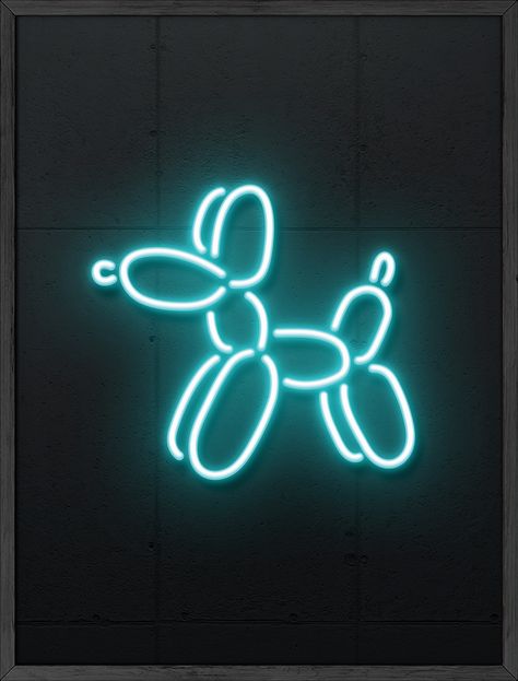 GET A GLOWING, BRIGHT ACCENT: Like a moth to a light, your guests will be attracted to the gorgeous colors of the Haus and Hues neon balloon dog poster. Your room will not only look amazing, but this neon wall art will be a conversational piece to your bedrooms, door rooms, or living rooms. The wall art features a balloon dog which seems to pop and float off the page because of the flashy neon lights. This neon wall decor puts a statement on any empty walls PERFECT FOR A NEON THEMED ROOM: Hang t Gallery Wall Frame Sizes, Room Aesthetic Dark, Neon Room Decor, Dark Room Decor, Neon Art Print, Neon Party Supplies, Haus And Hues, Neon Wall Art, Neon Room