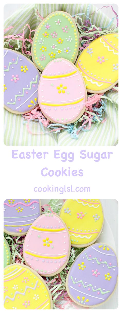 Easter-Egg-Sugar-Cookies-With-Royal-icing-recipe Egg Sugar Cookies, Easter Oreos, Easter Egg Sugar Cookies, Sugar Cookies With Royal Icing, Super Cookies, Cookies With Royal Icing, Easter Egg Cookies, Easter Sugar Cookies, Royal Icing Recipe