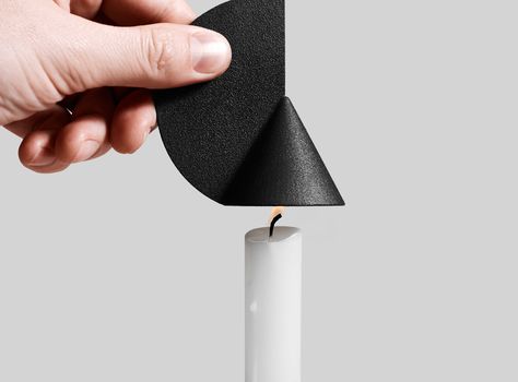 CANDLE SNUFFER COLLECTION by Vera&Kyte, Pablo Alabau & Studio Yonoh — OTHR - https://www.othr.com/projects/torq-nutcracker-by-josh-owen-1-7ffm6-nh3na-x2l65-tw934-w9jp8-6alpr-jpdf8-8yrcz-rj59w-wm996 Candle Snuffers, Beach Bathroom Decor, 3d Printed Objects, Diy Candle Holders, Candle Snuffer, Ceramic Candle, Designer Candles, Design Milk, Wedding Lights