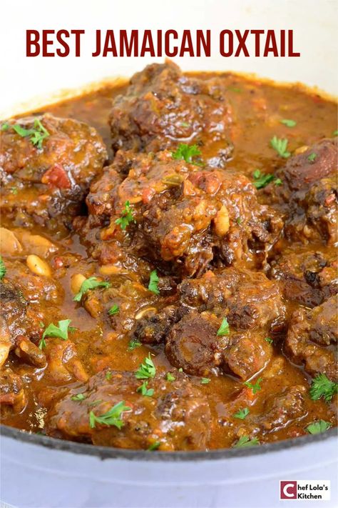 Oxtail Recipes Jamaican, Jamaican Oxtails, Inflammation Smoothie, Jamaican Oxtail Stew, Cooking Oxtails, Cultural Dishes, Peas Rice, Oxtail Recipe, Jamaican Oxtail