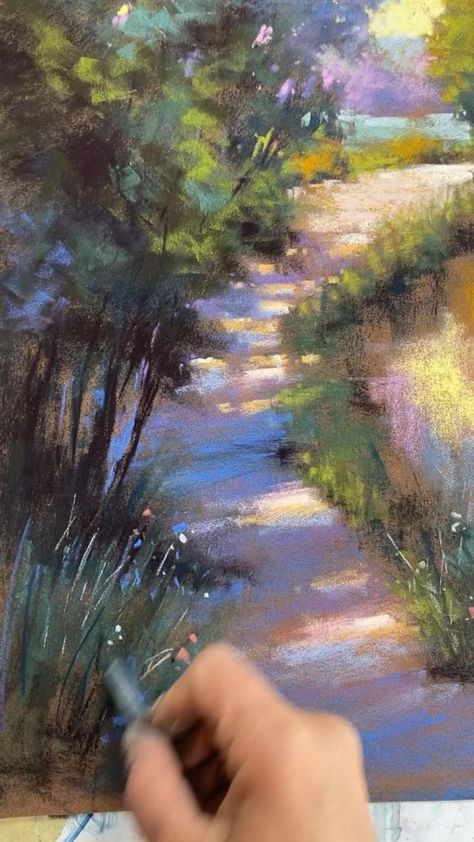 Art Soft Pastel, Landscape Pastel, Oil Pastel Landscape, Soft Pastel Painting, Chalk Pastel Art, Soft Pastels Drawing, Soft Pastel Art, Chalk Pastel, Pastel Sec