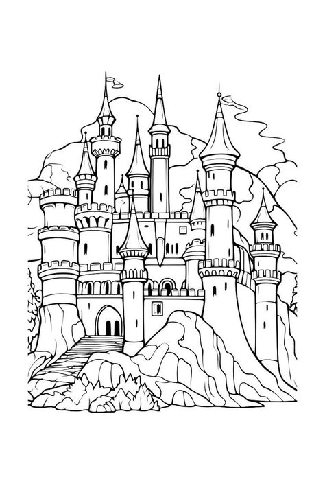 Engage your child's creativity and make learning fun with our free printable castle coloring page! Whether you're looking for summer activities or educational resources for homeschooling, this printable resource is a perfect fit. Let your little ones embark on a coloring adventure and bring this majestic castle to life. It's an ideal way to combine indoor fun with skill-building. For more coloring pages, go to my Etsy shop (link in bio). Castle Coloring Page, Castle Drawing, Free Kids Coloring Pages, Make Learning Fun, Coloring Bookmarks, Indoor Fun, Holiday Pictures, Coloring Pictures, Free Coloring Pages