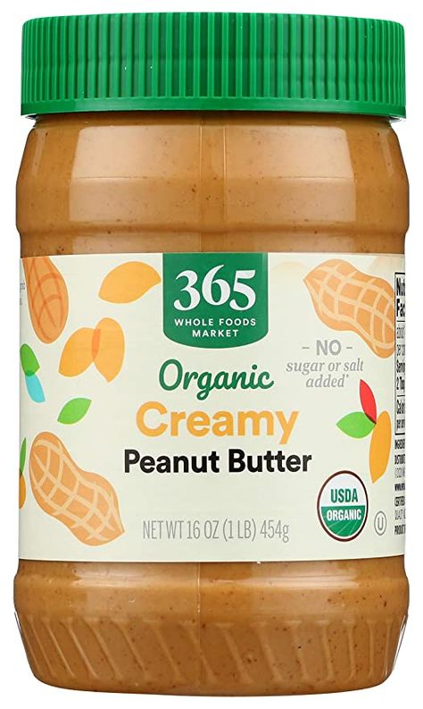 Amazon.com : 365 by WFM, Peanut Butter Unsweetened & No Salt Organic, 16 Ounce : Grocery & Gourmet Food Healthy Peanut Butter Brands, Peanut Butter Brands, Chocolate Smoothie Bowl, Smooth Peanut Butter, Gluten Free Brands, Organic Peanut Butter, Peanut Butter Honey, Best Peanut Butter, Peanut Butter Powder