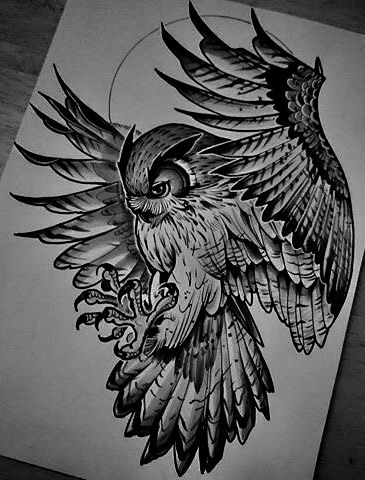 Guardian Owl Tattoo on right abs Great Horned Owl Tattoo, Flying Owl Tattoo, Inking Illustration, Owl Tattoo Drawings, Ab Tattoo, Bird Artists, Tattoo Trend, Owl Tattoo Design, Raven Tattoo