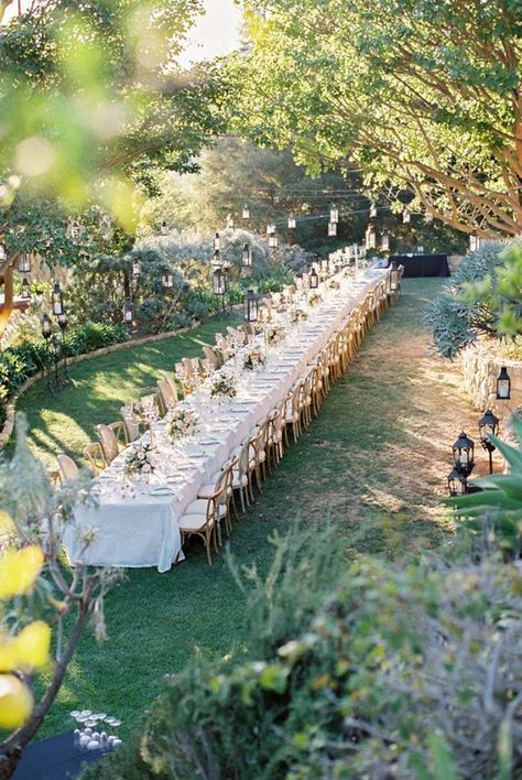 Garden reception for a beautiful couple . #Samesexwedding #LGBT Dresses Hairstyles, Makeup Decoration, Wedding Reception Seating, Summer Wedding Outdoor, Santa Barbara Wedding, Table Set Up, Wedding Quotes, Long Table, Gay Wedding