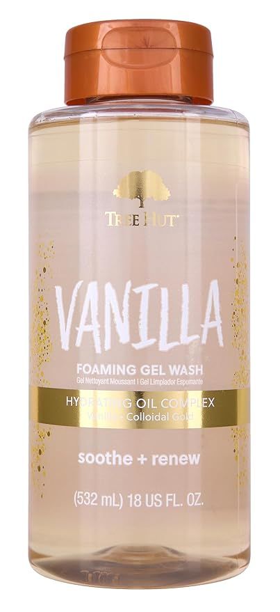 Tree Hut Vanilla Nourishing & Moisturizing Foaming Gel Wash, 18 oz., Hydrating Tree Hut Body Wash, Tree Hut Vanilla, Shea Butter Moisturizer, Pamper Skin, Vanilla Fruit, Foaming Body Wash, Homemade Body Butter, Sugar Body, Sugar Body Scrub