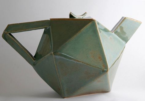 Geometric teapot Geometric Teapot, Geometric Pottery, Ceramic Geometric, Teapot Ceramic, Slab Ceramics, Pottery Teapots, Ceramic Teapot, Slab Pottery, Pottery Techniques